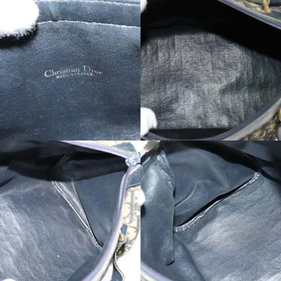 DIOR Trotter Canvas Hand Bag Navy Gold - Picture 11 of 11